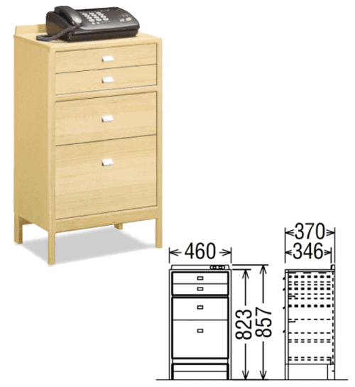 カリモク家具　正規販売店　国産家具　ファックス台 AT1601・1611木部4色