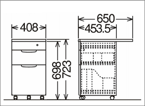 カリモク家具　正規販売店　国産家具　 ピュアナチュール　ワゴン　SU0367　組合せ型デスク