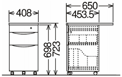 カリモク家具　正規販売店　国産家具　 ピュアナチュール　ワゴン　SU0377　組合せ型デスク